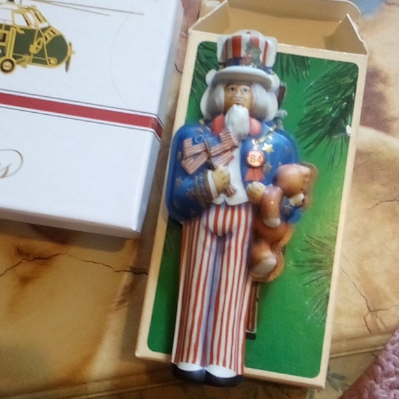 Hallmark Uncle Sam tin ornament 1984 MIB Patriotic Christmas - Picture 6 of 6